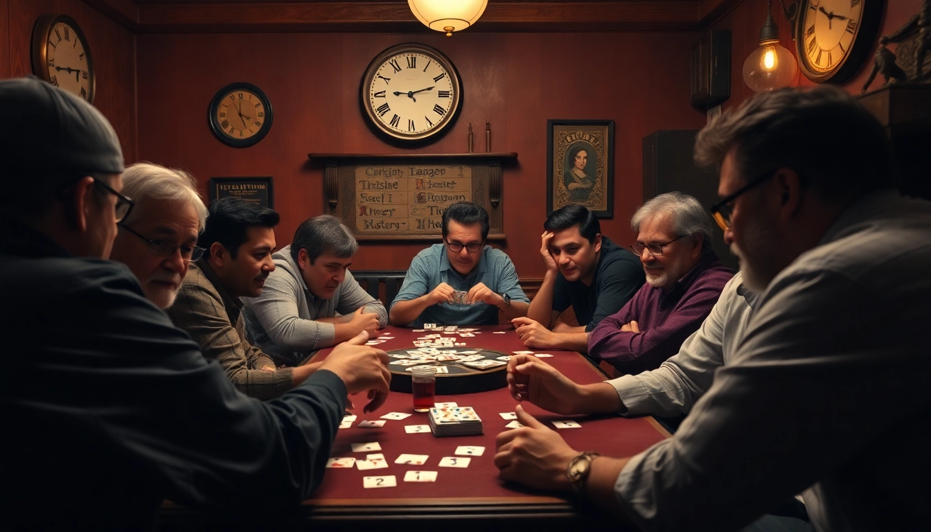 Players enjoying a thrilling rummy wealth card game session, showcasing strategies and excitement.