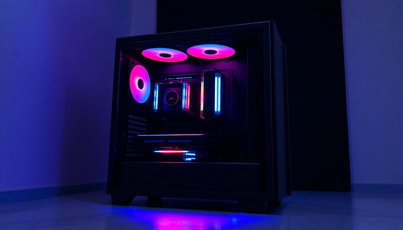 Showcasing a high-performance gaming pc case featuring RGB lighting, optimal airflow, and a sleek design.