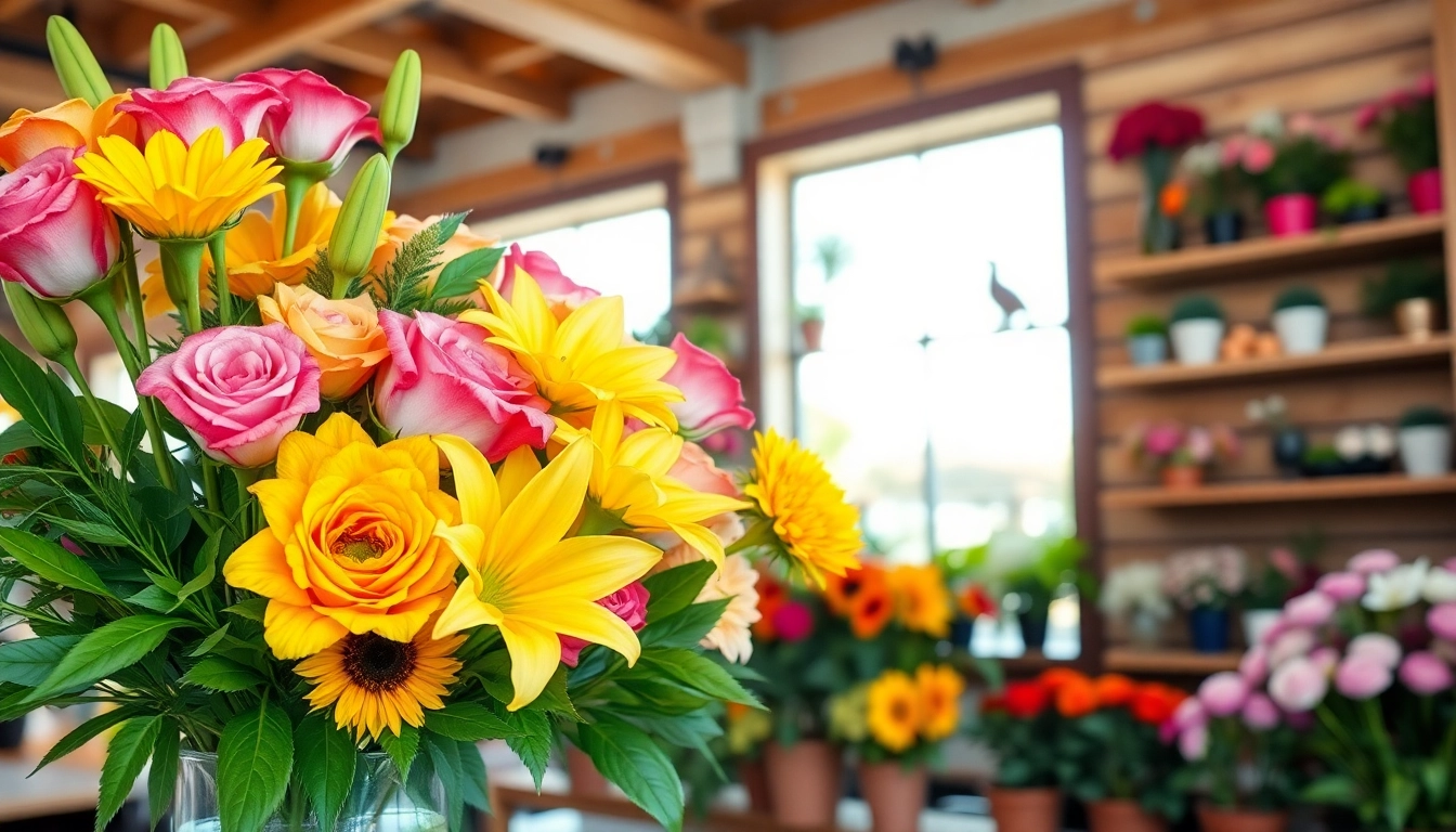 Order fresh flowers from a Huntington Beach florist with a beautiful bouquet setup.