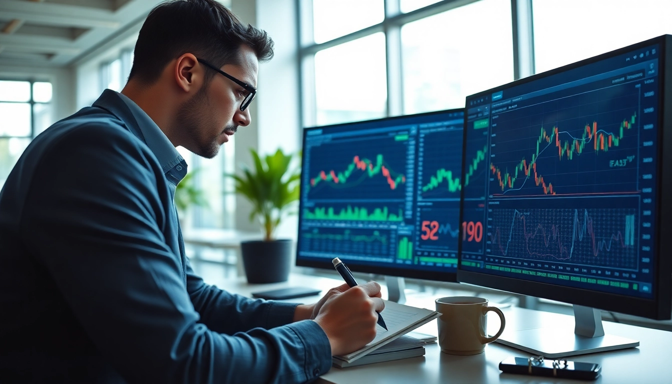 Analyze trade futures trends for effective trading strategies in a modern office.