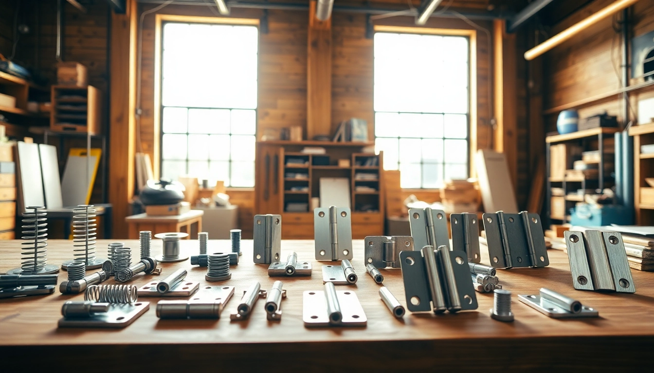 Explore high-quality hinges from a reliable hinge supplier in a well-lit workspace.