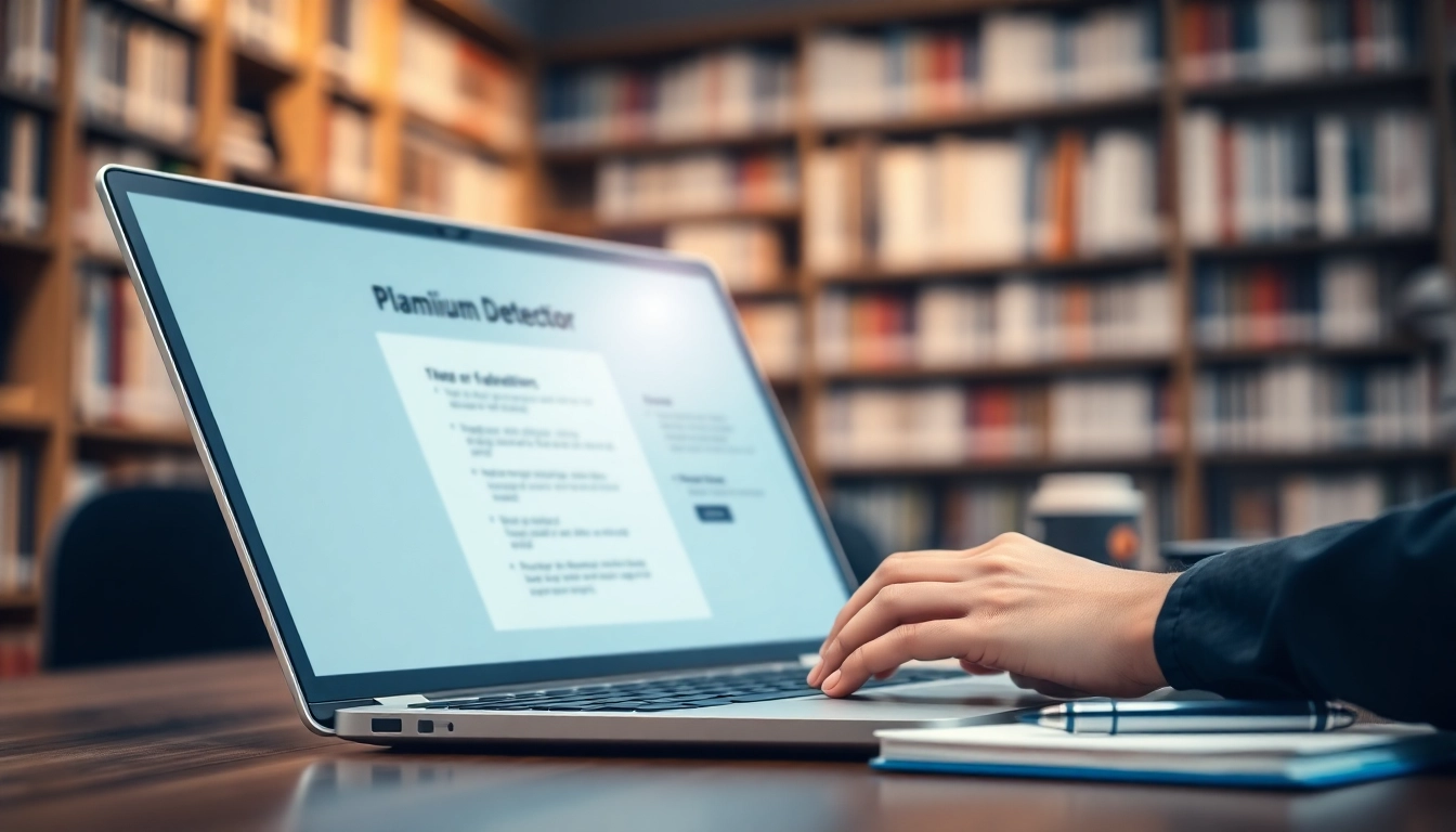 Check for plagiarism detector accuracy in an academic setting with a laptop interface.